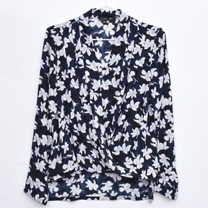 Ann Taylor Petite Floral Blossom Wrap Blouse NWOT